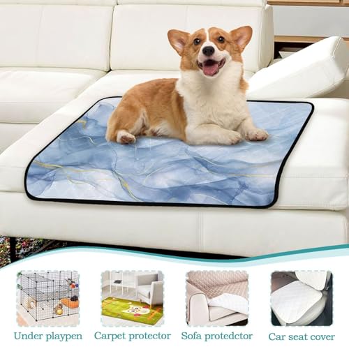 Qilmy Marble Pet Mat, Waterproof Reusable Dog Training Pad Anti-Slip Pet Creat Pad for Small Medium Large Dogs and Cats - size: Smallx3