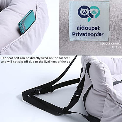Aidou Dog Booster Seat for Small to Large Dogs & Cats, Pet Travel Safety Seat with Storage & Dual-use Car & Home Bed (Small Blue) - color: Small Blue
