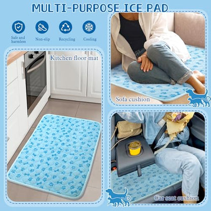 SHEJIZE Dog Cooling Mat Large, No-Water, Washable, Anti-Slip for Car | Instant cooling Q-Max>0.5 fabric. Use in car, crate, patio, or tent. Cools on contact, no water needed. - size: L(27*39inch)