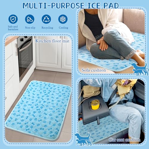 SHEJIZE Dog Cooling Mat Large, No-Water, Washable, Anti-Slip for Car | Instant cooling Q-Max>0.5 fabric. Use in car, crate, patio, or tent. Cools on contact, no water needed. - size: S(23*17inch)