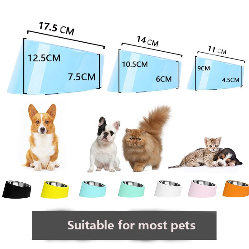 15° Tilted Dog Bowl for Small Dogs Flat-Faced Breeds - Anti-Choke Ergonomic Elevated Feeder Non-Slip Base - 2-in-1 Detachable Stainless Steel Food & Water Bowls - Pure White Clean & Simple (M, White) - color: White, size: M