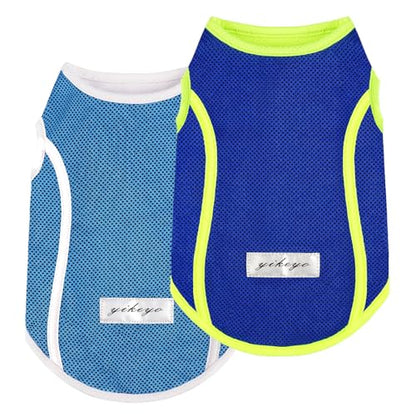 2 Pack Dog Clothes,Dog Shirts for Small Dogs,Quick Dry Dog Vest Boy Girl Summer, Puppy T-Shirt with Reflective Strip,Sun Protection Sleeveless Cool Breathable Pet Apparel(Blue and Turquoise, XS) - color: Blue and Turquoise, size: X-Small (Chest 12.2 in)