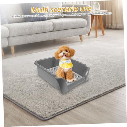Indoor Dog Toilet with Induction Column Medium Dog Potty Training Tray with Mesh Grid for Easy Cleaning for Home Balcony Use