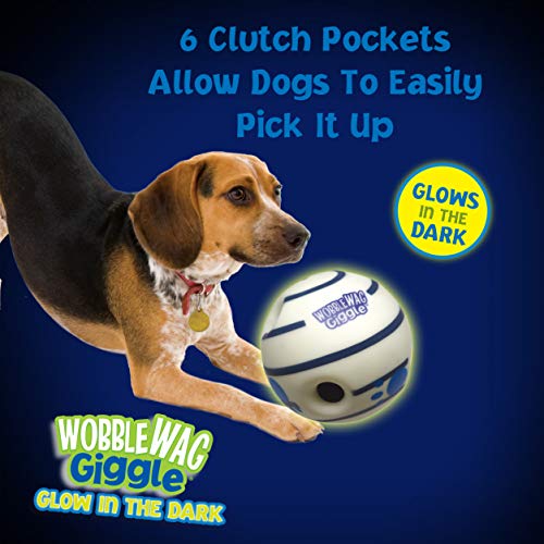Wobble Wag Giggle Glow in the Dark | Rolling Enrichment Toy for Playtime, Interactive Play for Indoor or Outdoor, Keeps Dogs & Puppies Large, Medium or Small Busy & Moving, As Seen on TV | Pack of 1 - style: Glow In The Dark