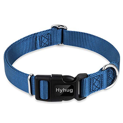 Hyhug Small Dog Collar Quick-Release Blue| Heavy-Duty Nylon Puppy Collar, Adjustable & Durable Pet Supplies for Boy & Girl Dogs (Small, Classic Blue) - color: Classic Blue, size: Small