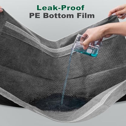 MIZOK Pee Pads for Dogs Charcoal, 28x30in Large Wee Wee Pads for Dogs, Superior Odor Protection, Super Absorbent & Leak-Proof, Puppy Pads with Adhesive Tabs, Thick & Heavy (50 Count) - size: Large 28"x30" 50 Count