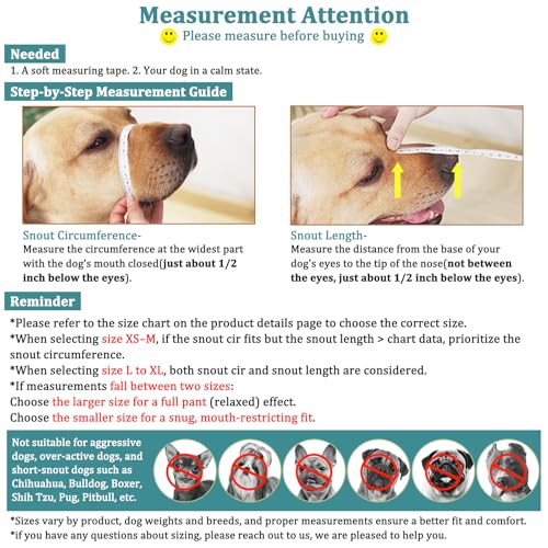 Mayerzon Dog Muzzle, Patented Mesh Muzzles for Small Medium Large Dogs, Soft Covered Mouth Guard with Adjustable Straps, Prevent Biting Chewing and Licking - size: S: Snout:8½"-9½"