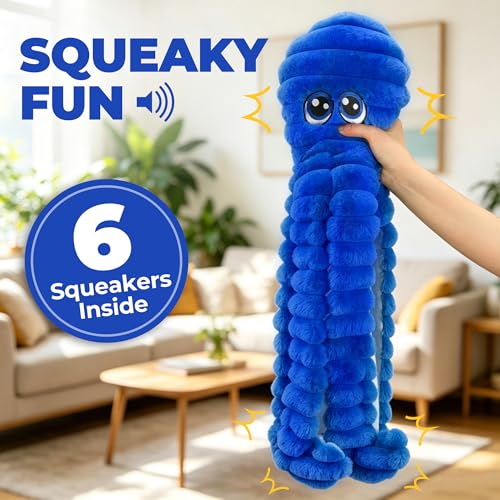Prime Pets Squeaky Dog Toys for Large Dogs, 27” Extra Large Octopus Dog Toy to Keep Them Busy, Interactive Plush Chew Toy for Small Medium Large Dogs, Tug of War Pet Toys, Blue - color: Blue