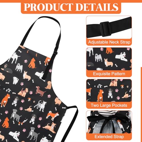Dog Grooming Waterproof Apron with 2 Pockets, Cute Animals Puppy Dog Pets Apron - style: Animals Dog Paw
