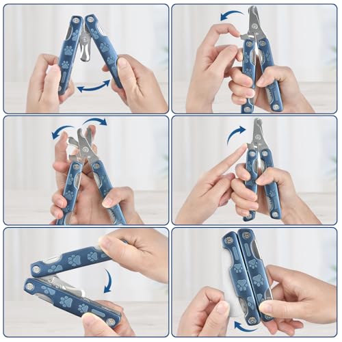 Dog Nail Clipper Trimmer 4-in-1, Professional Pet Nail Clippers with Safety Guard for Large Medium Small Dog Cat