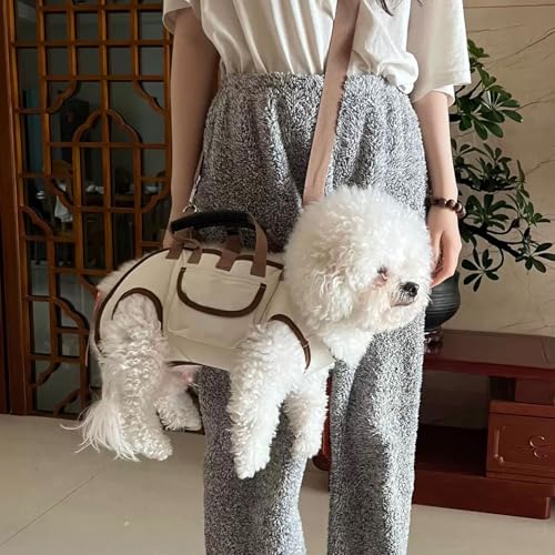 Generic Dog Carrier Backpack with Leash, 3 in 1 Breathable Pet Handfree Sling Carrier, Small Puppy Bag for Travel Hiking Outdoor (Size S)