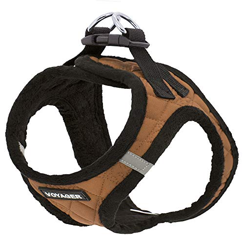 Best Pet Supplies - All Weather Plush, Reflective, No Pull Harness for Small, Medium Dogs, Cats - Secure with Hook & Loop Fastener, Buckle, Double D-Rings - Beige Plush, XS - color: Beige Plush, size: XS