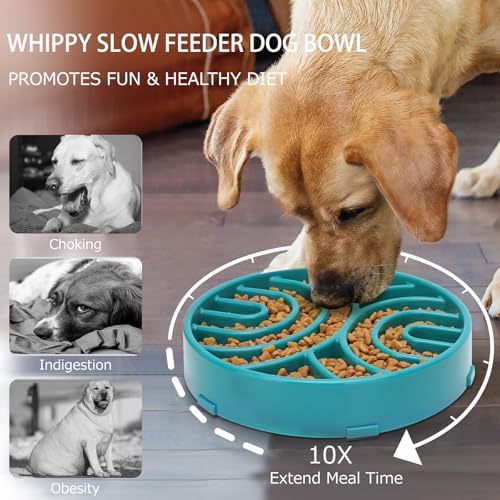 Whippy Slow Feeder Dog Maze Bowl - Anti-Choking, Anti-Slip Interactive Puzzle Feeder for Large Dogs, Green - color: green