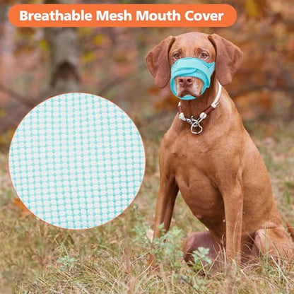 Coppthinktu Soft Dog Muzzle, Breathable Mesh Muzzle for Small Medium Large Sized Dog Mouth Cover, Adjustable Muzzles to Prevent Biting Barking Dogs Mouth Cover Allows Drinking (Light Blue S) - size: S