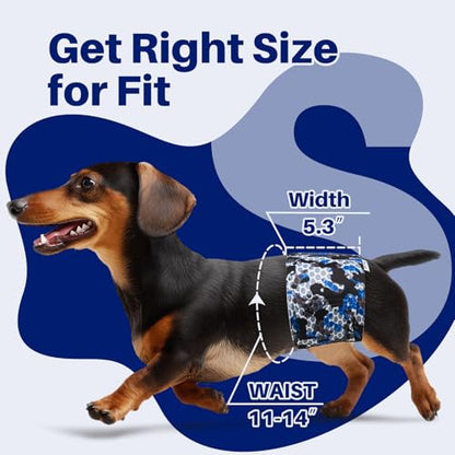 Pet Soft Dog Diapers Male, 5 Pack Male Dog Belly Bands, High Absorbing Washable Males Dog Wraps for Doggie Puppy(Camo, S) - size: S