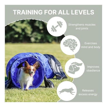TRIXIE Dog Agility Tunnel - l 78.7 in Long & 15.7 in Diameter | Agility Tunnel for Small Dogs, At Home Obstacle Training Equipment, Indoor and Outdoor Use - size: 78.5 x 15.5 x 15.5 in.