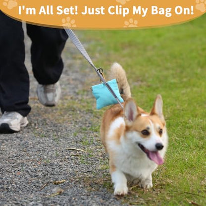 Dog Treat Pouch, Hand Free Dog Training Treat Bag with Carabiner & Magnetic Buckle, Auto Closing Pet Walking Bag for Puppy Travel or Outdoor Use, Pet Feed Snack Reward Pocket, Blue - color: Blue