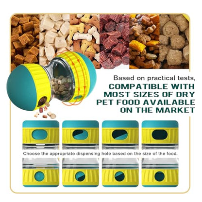 BSISUERM Dog Puzzle Toy Adjustable Treat Dispensing Ball Food Dispenser Tough Slow Feeder Puppy Enrichment Training Toy Pet Interactive Chase Toys for Small Medium Large Dogs to Keep Them Busy, Green - color: Green - Single - Standard