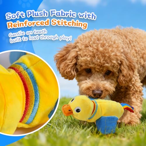 lilfrd Duck Dog Toy, Crinkle Squeaky Plush Interactive Chew Toy for Dogs | Lets pups fill quiet days with fun sound play. Ideal daily toy for small, medium and large dogs. - style: Duck