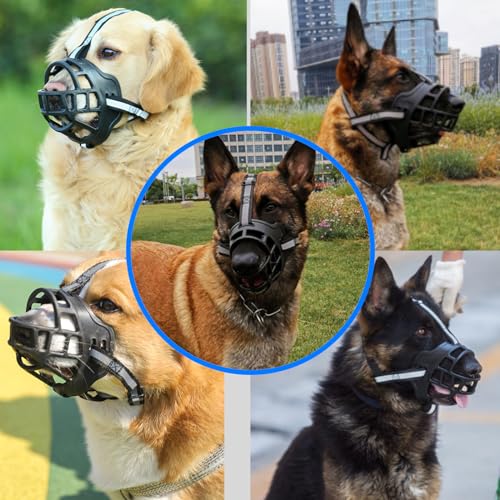 Dog Muzzle, Soft Basket Muzzle for Dogs, Dog Mouth Guard for Small Medium Large Dogs, Stop Biting, Chewing and Barking, Breathable & Comfortable to Drink,5# - size: 5#Suggest 72-110bs