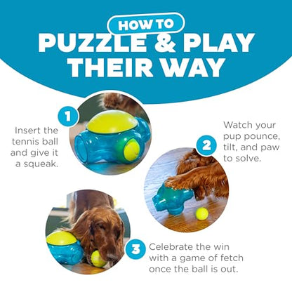 Outward Hound Tennis Maze Craze Interactive Squeaky Dog Toy, Blue - color: Blue Tennis Maze Craze, size: One-Size, style: Single