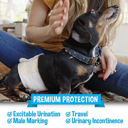 Bodhi Dog Disposable Male Dog Diapers - Super Absorbent, Leak-Proof Pee Wraps - Adjustable Fit, Comfortable Design, Advanced Moisture Control, and Wetness Indicator - Extra Large (20 Count) - size: Extra Large