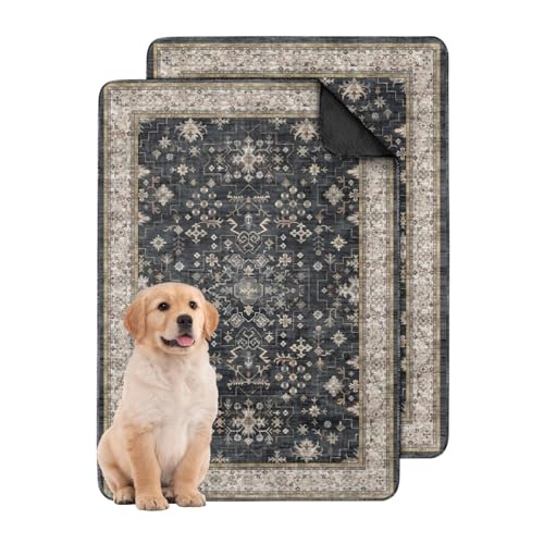 Washable Pee Pads for Dogs 2 Pack, Absorbent Reusable Puppy Pads Waterproof, Leakproof & Non-Slip Whelping Pad, Potty Training Pads for Dogs Playpen Mat 24x36 - color: B Black, size: 24"x36"(2 Pack)