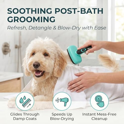 Self Cleaning Slicker Brush for Dog and Cat Deshedding, Green | Shedding Brush for Dogs & Cats, One-Click Retractable Bristles for Easy Cleaning Flying Hair at Home - color: Aqua Green 1 PCS