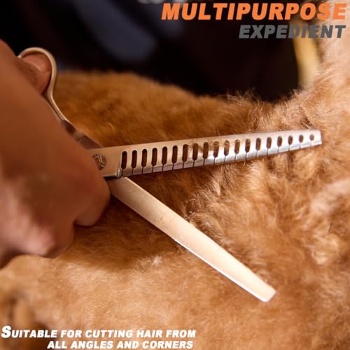 High-end Professional Dog Grooming Thinning Scissors Teeth Cutting Blending Shears Pet Texturizing Shears 7.5 Inch Extremely Very Sharp Stainless Steel Alloy For Cat Other Animals Groomer - style: 7.5inch Big Teeth Thinning
