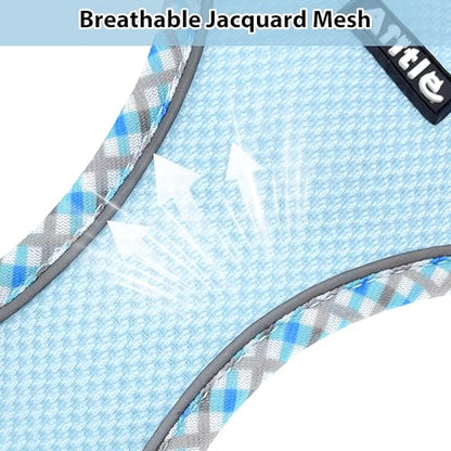 AIITLE Small Dog Harness - Breathable Double-Layer Jacquard No-Choke Vest, Durable Anti-Tear Fabric with Reflective Trim - Perfect for Running, Parties, Daily Walks (Blue, XS) - color: Blue, size: XS(Chest: 11.5 - 13.5")