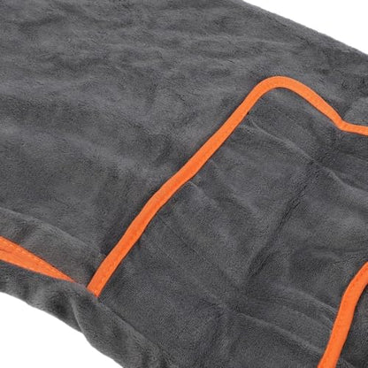 Dry Microfiber Dog Drying Coat with Adjustable Collar and Waist, Soft Full Wrap Pet Towel Robe for After Bath, Swimming, Rainy Walks and Home Use(L) - size: L