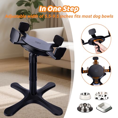 Elevated Adjustable Dog Bowl Feeding Stand, 3 Heights and Tiled Ajudst, Compatible with Moost Feeding Bowls, Great for Medium Large Dogs(2 Pack) - size: B - 2 Pack