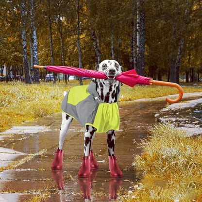 IECOii Hooded Dog Raincoat,Reflective Large Dog Rain Poncho,Ensure Safety in Low - Light Conditions, Adjustable Fit with Magic Sticker,Lightweight Waterproof Pet Rain Coat,Green,XXL - color: Green, size: 2X-Large