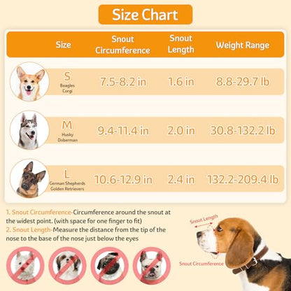 Coppthinktu Dog Muzzle - Soft Mesh Mouth Guard for Small, Medium, Large Dogs - Breathable, Adjustable Cover to Prevent Biting, Barking - Allows Panting, Drinking - size: M