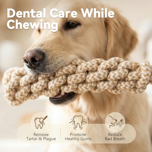 Dog Chew Toys for Aggressive Chewers, Rope Toys for Large Dogs with Dental Benefits, Durable Training Chew Rope, M Size - size: Medium