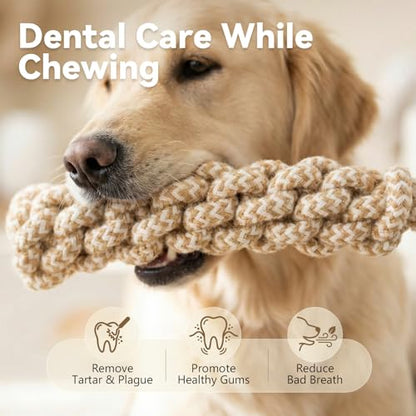 Dog Chew Toys for Aggressive Chewers, Rope Toys for Large Dogs with Dental Benefits, Durable Training Chew Rope, M Size - size: Medium