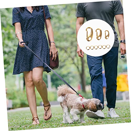 Kisangel 3pcs Stainless Steel Dog Tag Clips with Rings Durable Pet Id Tag Holders for Collars and Harnesses and Easy to Change Safe for Pets