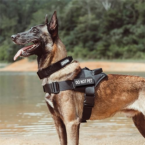 Excellent Elite SPANKERTactical Dog Vest Training Military Patrol Service Dog Harness Adjustable Nylon Dog Harness with Handle(Black-S) - color: Black, size: S
