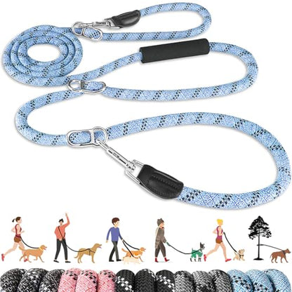 Lukovee Hands Free Dog Leash, 10FT Adjustable Training Lead 1/2 Inch Nylon Heavy Duty Lead No Pull for Large Medium Dogs, Tangle Free Reflective Waist-Leash for Walking Running, Blue - color: Blue