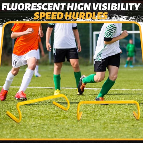 Wettarn 10 Pcs Speed Agility Training Hurdles Detachable Durable Hurdle Agility Plyometric and All Purpose Speed Training Equipment for Athletes Soccer Basketball - color: Yellow, size: 6 Inch