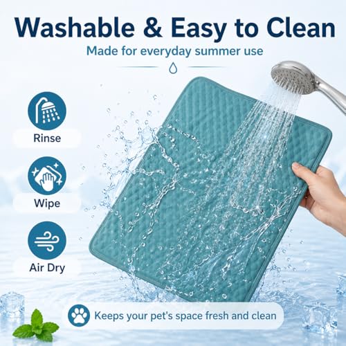 GOLOPET Gian Large Dog Cooling Mat 45x23 in,Ice Breathable Fabric, Solid Silicone Honeycomb Heat Dissipation Structure, Long-Lasting Coolness Cooling Mat for Dogs(Q-Max>0.5) - size: 45 x 23 in