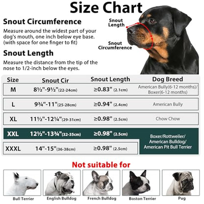Mayerzon Pitbull Muzzle, Soft Dog Muzzle with Anti-Slip Strap for American Bully Bulldog Boxers Rottweilers, Fabric Mouth Guard for Medium Large Short Snout Dog Anti Biting Chewing, Allow to Drink - size: XXL [Snout Cir: 12.5"-13.75"]