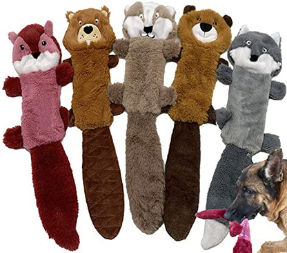 Jalousie 5 Pack Stuffingless Dog Squeaky Toys Dog Toy w/Durable Liner No Stuffing Dog Toy - Dog Toys Crinkle Paper Squeaker Toy for Medium Large Dogs (5 Pack - Color 4 - Squeaky) - color: 5 Pack - Color 4 - Squeaky