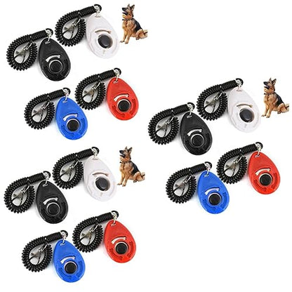 FOMIYES 12pcs Professional Dog Clicker Big Button Training Tool Wrist Strap Pet Training Clickers for Quick and Easy