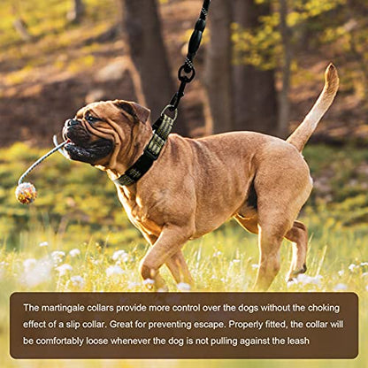 Hikiko Martingale Dog Collars Reflective Nylon Dog Collar with Quick Release Buckle Adjustable Training No Slip Dog Collar (Small, Brown) - color: Brown, size: Small