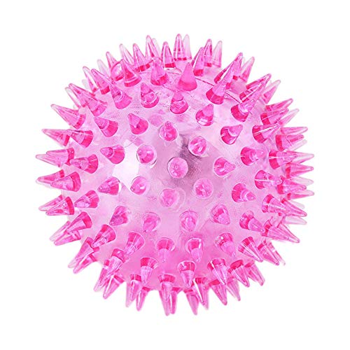 Zerodis Light Balls Flashing Elastic Ball, Glowing Pet Spiny Ball Light Up Spiky Dog Balls Interactive Pet Toys for Puppy, Cats, Dogs (a)