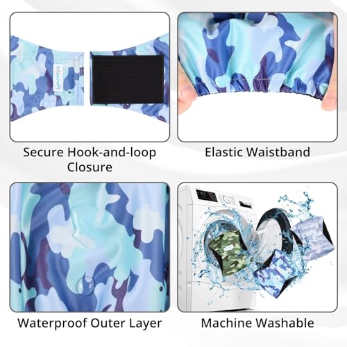 Paw Legend Washable Dogs Diapers Male Dog Belly Bands for Male Dogs Diapers Reusable Puppy & Doggie Diapers Male - color: Camo, size: X-Small