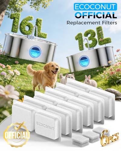 3.4Gal Dog Water Fountain for Large Dogs, 13L Stainless Steel Large Pet Fountain with Deeper & Wider Drinking Area, Automatic Dog Water Bowl Dispenser with Water Window (7 Filters)