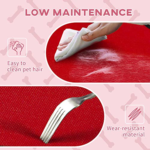 PawHut 48" x 36" Elevated Breathable Dog Bed Portable Pet Cot w/ Carry Bag Metal Frame Breathable Mesh Indoor and Outdoor Red - color: Red