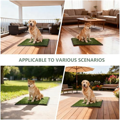 Artificial Grass Dog Potty Training Mat, 3-Layer Turf Pad with Drainage Holes, Easy to Clean Replacement Rug for Outdoor Patio, Lawn & Garden (30" x 20")